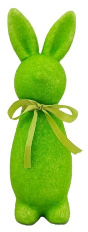 Osterhasen Figuren Groß aus Filz, Deko Osterhasen Gross mit Schleife, Osterhase Beflockt Osterhasen Dekoration, Ostergeschenke Kinder Bonsai Frühling Deko Kaninchen Ornament Osterdekoration (Grün)