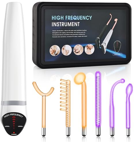 High Frequency Stick, iklestar High Frequency Device Hair Kit with Argon Neon Tubes, Professional Face Device for Skin Care Home Use