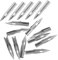 HORIALENCE 15 Pcs Metal Fountain Pen Nibs Replacement Precision Nibs for Calligraphy Writing Painting and Signing for Artists and Students