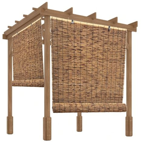 Exterieur Terrasse Bambou Store Enrouleur Rideau De D'intimité De Cloison Rideaux Occultants Respirant Brise Vue Balcon Rideau Pergola Terrasse Occultant Thermiques(120x180cm)
