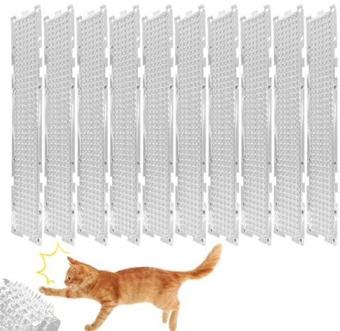GkgWuxf Katzenschreck Matte - 10 Stück Haustier Abwehrpads für Indoor Katzen | Wetterbeständige Haustier Abwehrpads für Wohnzimmermöbel Blumentöpfe Sofa Rasen Garten Wand Auto Sofa Schlafzimmer