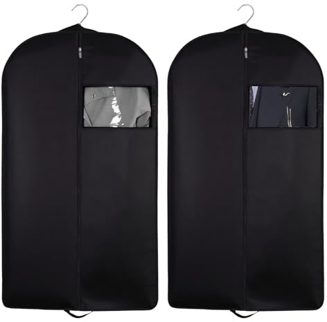 YHNNH Garment Bag with Zipper Pocket Suit Bags for Men With Handle Garment Bags for Hanging Clothes Storage Suit Cover for Coats, Jackets, Shirts (59inch)