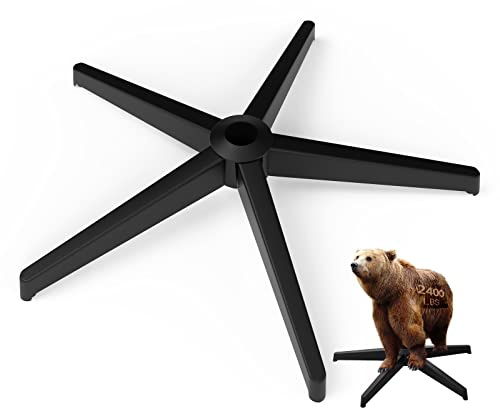 Mastery Mart Bürostuhl Fußkreuz 300 kg, 70 cm Robustes Metallrahmen-Drehkreuz, Universal für 11 mm x 22 mm Rollen und 50 mm Gasfeder, Langlebig, Matt Schwarz