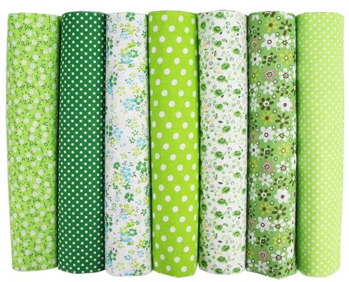 7 Stück Baumwollstoff 50 x 50cmStoffpakete Patchwork 100% Baumwolle | Stoffe zum Nähen mit Vielfältige Mustern für DIY Patchwork Basteln Nähen Kleidung Quilting Scrapbooking