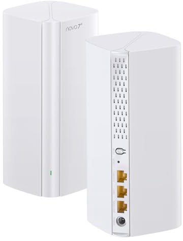 Tenda ME6 Pro Wi-Fi 7 Mesh System, (BE5100 Dual-Band 2,4GHz 688Mbit/s, 5GHz 4323Mbit/s) Breite Abdeckung,1x 2,5G & 2xGigabit Ports, Ethernet-Backhaul, MLO, VPN, Nahtloses Roaming, 2er-Pack