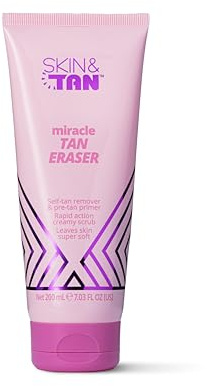 SKIN & TAN Miracle Tan Eraser 200ml - Self Tan Remover & Exfoliating Body Scrub for Smooth Skin Prep - Gentle Fake Tan Removal - Achieve Flawless Results