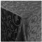 Tischdecke Damast Stoff Barock Tulpen Tischtuch Bügelarm rund 220 cm in Schwarz mit umgenähtem Rand Premium Qualität