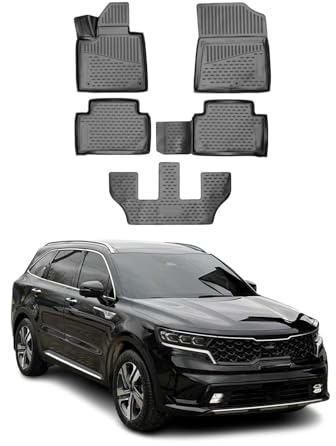 OMAC Fußmatten für Kia Sorento 2009-2012 TPE 4X Schwarz | Gummimatten, Automatten, Allwetter, fahrzeugspezifisches Produkt, Antirutsch, 3D-Passform, wasserdicht