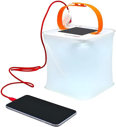 LuminAID Packlite MAX - Linterna con Cargador para Móvil 2 en 1 - Ideal para Hacer Camping, Kits de Viaje y Emergencias Durante Huracanes, como se VIO en Shark Tank
