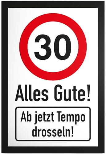DankeDir! 30 Tempo Drosseln Schild - Alles Gute Geschenk 30. Geburtstag Geschenkidee Geburtstagsgeschenk Dreißigsten Geburtstagsdeko Partydeko Party Zubehör Geburtstagskarte