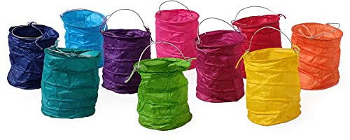 kadoh Papier-Lampions (10 St.) • Lichtertüten in Rainbow • Partydeko für Hochzeit, Geburtstag, Fasching • Größe S