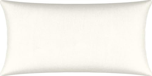 Erwin Müller Kissenbezug, Kissenhülle Single-Jersey Murnau - weiß Größe 40x80 cm - bügelfrei, strapazierstark, elastisch, mit Reißverschluss