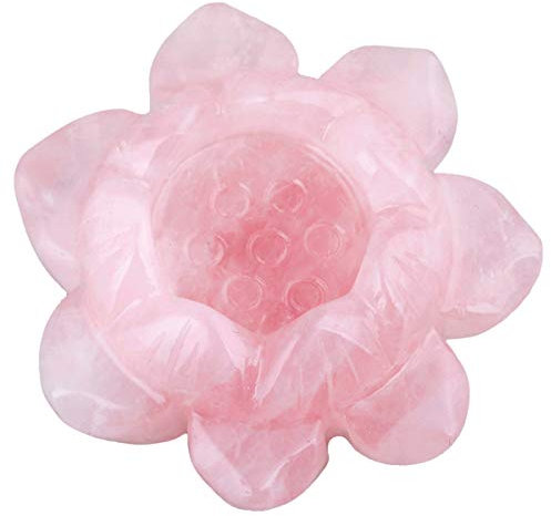 mookaitedecor heilender Kristallkerzenhalter/Kugelstand-Lotos-Blumen-Dekoration für Haupttabelle Rosenquarz