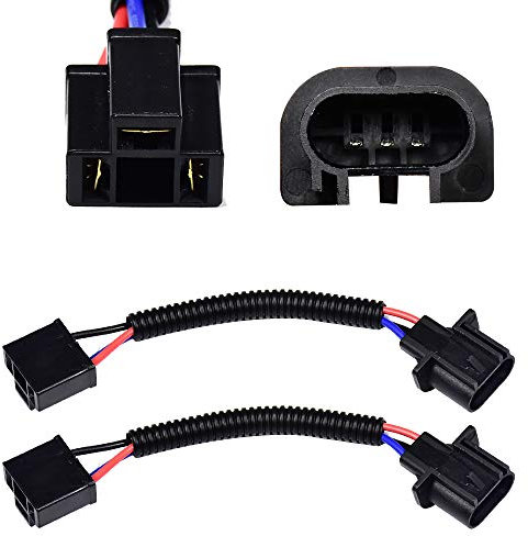 HUIQIAODS H13 9008 auf H4 9003 Adapter Pigtail Verdrahtung Stecker Scheinwerfer Umwandlung Nachrüstung für Jeep Wrangler JK TJ oder LKWs, 2 Stück