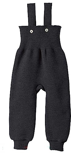 Disana Strick-TRÄGERHOSE Neugeborene & Kleinkind – 100% Bio-Merino – atmungsaktiv, warm Unisex Gr. 50 – 104 - nachhaltig & fair – mit hohem Bund - Made in Germany | Anthrazit Gr. 86-92