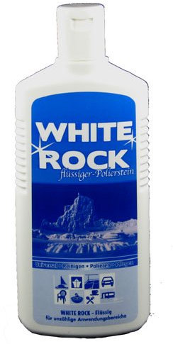 Weisser Stein White Rock - Flüssiger Polierstein 700g reinigt, poliert, pflegt und konserviert in nur einem Arbeitsgang made in Germany inkl. Microfasertuch von E-Com24