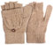 SOIMISS Fingerlose Fäustlinge, faltbar, für Damen, fingerlose Zopfmuster-Handschuhe mit Flip, für Mädchen, Damen, Herren, kaltes Wetter,