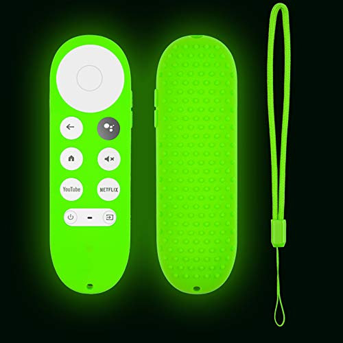 Glow Remote Cover Replacement for Chromecast with Google TV Control, Silicone Case (Lime Green)