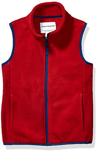 Amazon Essentials Gilet Invernale in Pile Bambini e Ragazzi, Rosso, 3 Anni