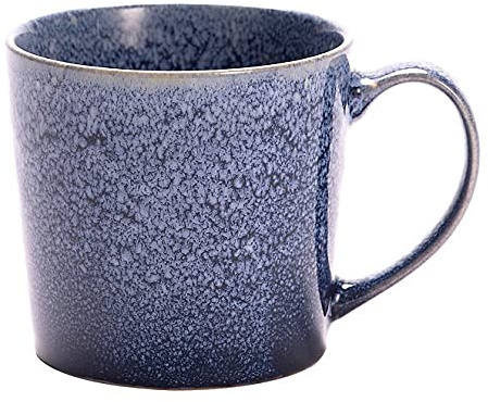 WiseAccordio® Blue Reactive Glaze Mug Blue Stoneware Large Capacity Coffee Mugs, Tea Cup, for Office and Home, Health Gift for Coffee, Tea (4)