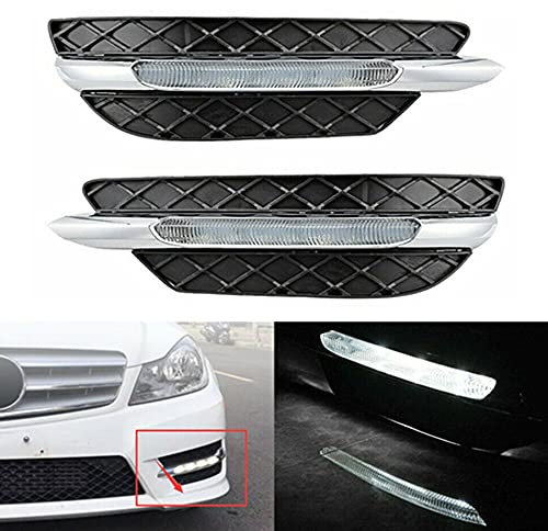 TOOWGM 1 Paar links rechts Frontstoßstange Grill LED DRL weiß Tagfahrlicht Nebelscheinwerfer für Benz W204 C-Klasse Facelift 2011 2012 2013