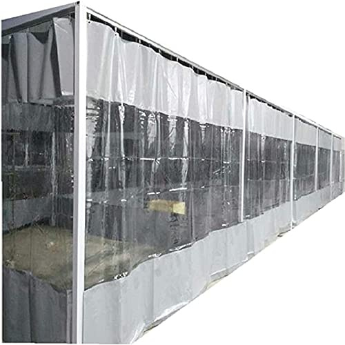 AWSAD Lona Exterior Cortina Impermeable Panel Lateral de PVC Transparente Parabrisas Tienda Panel Lateral con Ojal for Exterior, Jardín, Pérgola, Terraza (Color : Gray, Size : 7x3m)