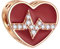 Électrocardiogramme de battement de cœur en or rose CZ Charms, S'adapte au bracelet pandora saint valentin, argent sterling 925 émail rouge je t'aime coeur battant perles ecg