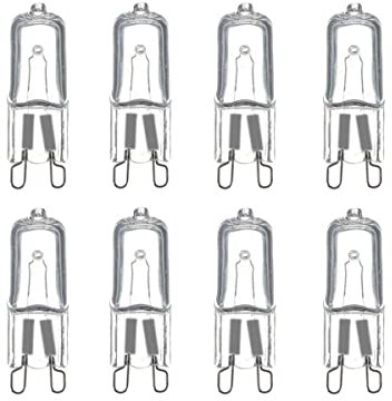 Halogen G9, G9 Halogenlampe dimmbar, G9 Warmweiß 2800K (33W 460 Lumen, 8 PCS)