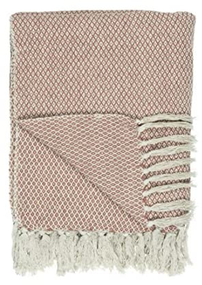 IB Laursen - Plaid, Tagesdecke, Bettüberwurf - Baumwolle - Farbe: Creme/Burned - 130 x 160 cm