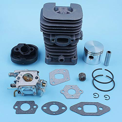 Luxuypon Corredo della guarnizione del carboidrato del pistone del cilindro per MCCULLOCH MAC CAT 335 338 435 438 440 444 Motosega 41.1mm Nikasil placcato