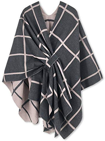 HIKARO Damen Poncho Strick Cape Mode Wendbar Schal Umhang Elegant Cardigan Kreativer Mantel Herbst Festliche Geschenke für Mädchen