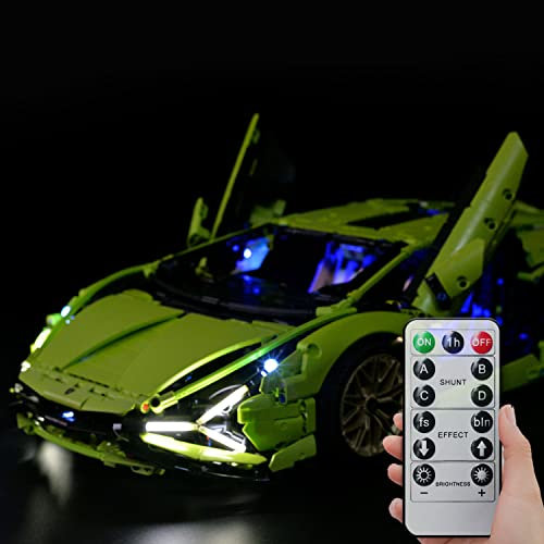 XGREPACK Fernbedienung LED Beleuchtung Upgrade Modifikation passend für Lego 42115 Technic Lamborghini Sián FKP 37 Building Blocks Model - Without Lego Set (LED Beleuchtung)