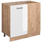 Vicco Eckunterschrank R-Line, Weiß Hochglanz/Goldkraft Eiche, 86 cm ohne Arbeitsplatte