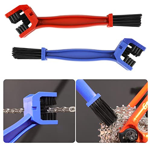 2 Pcs Bike Cleaning Brushes, 3 In 1 Bicycle Chain Cleaner, Motorcycle Chain Cleaner, Chain Cleaner For Bicycle Mountain Moto