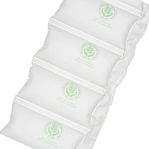 Pre-Inflated Packaging Air Bags | Biodegradable & Home-Compostable Air Pillows Cushions Void Loose Fill Protective Packing | Paper 210x100mm (Pack of 80 Pcs, Bio - 210x100mm)