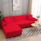 HEYOMART Sofabezug Ecksofa L Form Stretch Sofa Überzug Universal Couchbezug Für 1/2/3/4 Sitzer - 4 Sitzer, Rot (L Form Ecksofa Erfordert Zwei)