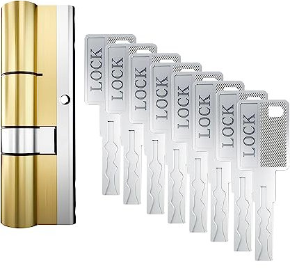 Qrity Serrure à Barillet 35/35(70mm), Cylindre de Serrure Antivol, Anti-Crochetage, Anti-Perçage, Anti-Choc, Cylindre de Serrure Avec 8 Clés, Convient à Toutes les Portes