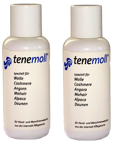 Wollwaschmittel Konzentrat Tenemoll - Universal Wolle Waschmittel flüssig für Handwäsche + Maschinenwäsche (200 ml - 2 x 100 ml)