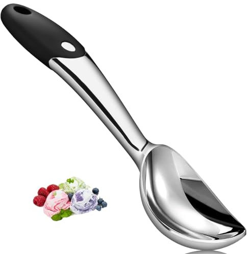 CUESVAP Premium Cuillere a Glace Professionnelle, Longueur Cuillère à glace antiadhésive en Alliage de Zinc pour crème glacée et cookie