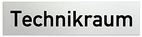 Türschilder24 Aluminium Türschild Technik 160 x 40 x 1,5mm (Oberfläche veredelt) • Selbstklebend (Technikraum)