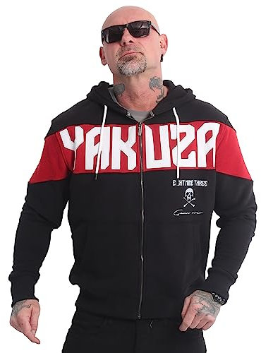 Yakuza Herren Block Kapuzenjacke, Schwarz, L