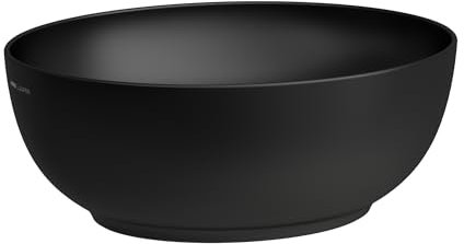 LAUFEN Il Bagno Alessi Waschtisch-Schale, ohne Überlauf, 45x38cm, inkl. Ablaufventil, H8189757161121, Farbe: Schwarz Matt