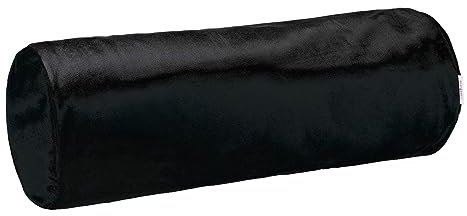 beties - Samt&Sonders-Serie - Nackenrollenhülle ca. 15x40 cm; Kissenbezug Samtkissen Kissenhülle mit Jeansnaht aus deutschem Unternehmen in hochwertiger Qualität (schwarz)