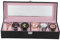 Wnvivi Uhrenbox mit 6 Fächern, Schwarzes PU-Leder, Armbanduhr-Vitrine, Organizer mit Rosa Innenfutter, Uhren-Vitrine für Männer und Frauen