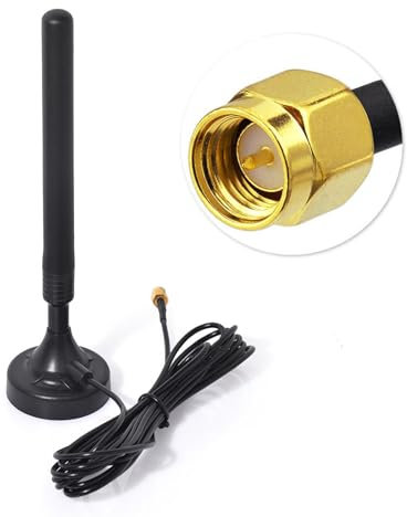 Superbat 3G 4G LTE Antenne Outdoor 5dBi Magnetfuß Antenne,SMA Stecker mit 3m RG174 Verlängerungskabel für 4G LTE Router Gateway Modem Hotspot Trail Kamera