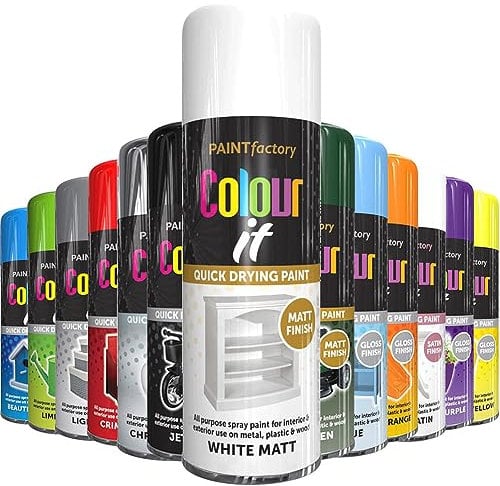 AlezyB 1x White Matt All Purpose Spray Paint 400ml Professional Quality and Fantastic Finish, Interior, Exterior, Household Multipurpose Spray for Metal | Plastic | Wood | Glass