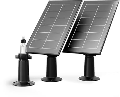 Arlo Panneaux Solaires (2), Câble 2.4m, Noir, Compatible Avec Pro 3, Pro 4 (and XL), Pro 5, Ultra 2 (and XL), Go 2, Pour Garder Vos Caméras Chargées 24h/7j - Accessoire Certifie, VMA5600