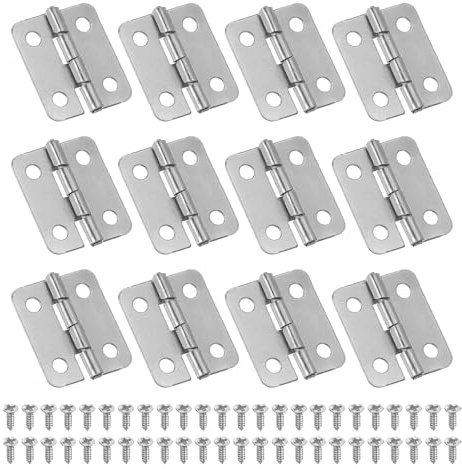 PATIKIL 12 Pcs Petites Charnières Bout 18mm Mini Charnière avec Vis Argenté | pour Boîtes à Bijoux en Bois Portes de Tiroir d'Armoire Portail