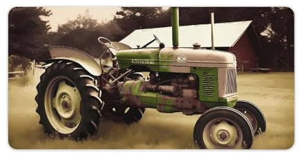 Schreibtischunterlage, Motiv: alter Traktor, Foto, Bauernhof, vielseitig verwendbar, hohe Reibung, langlebige Schreibtischunterlage mit Tastatur und Maus