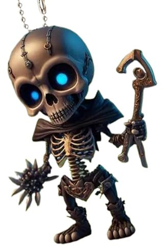 Acunny Auto-Spiegel, Totenkopf, Auto-Anhänger, Halloween-Acrylanhänger, Halloween-Partyzubehör, Totenkopf-Design, flache Verzierung